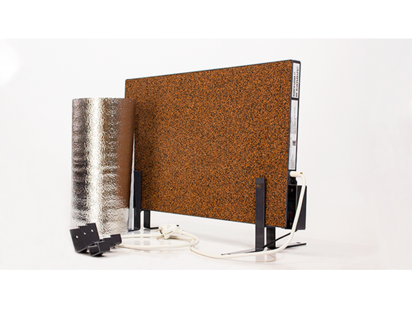 Кварцевый обогреватель со встроенным терморегулятором повышенной теплоемкости за счет покрытия крошкой 900 Вт с терморегулятором цвет бежевый